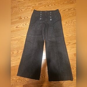 INC International Concepts Deep Navy Wide Leg Linen-Blend Pants Size 10